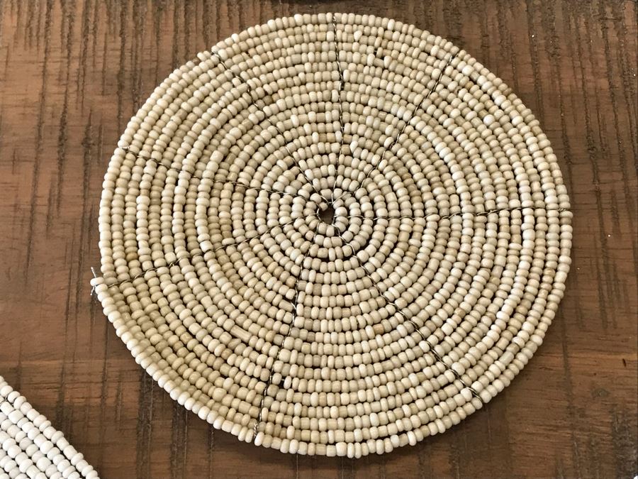 (6) Hand Beaded Placemats 13.5R And (11) Drink Coasters 4R [Photo 6]
