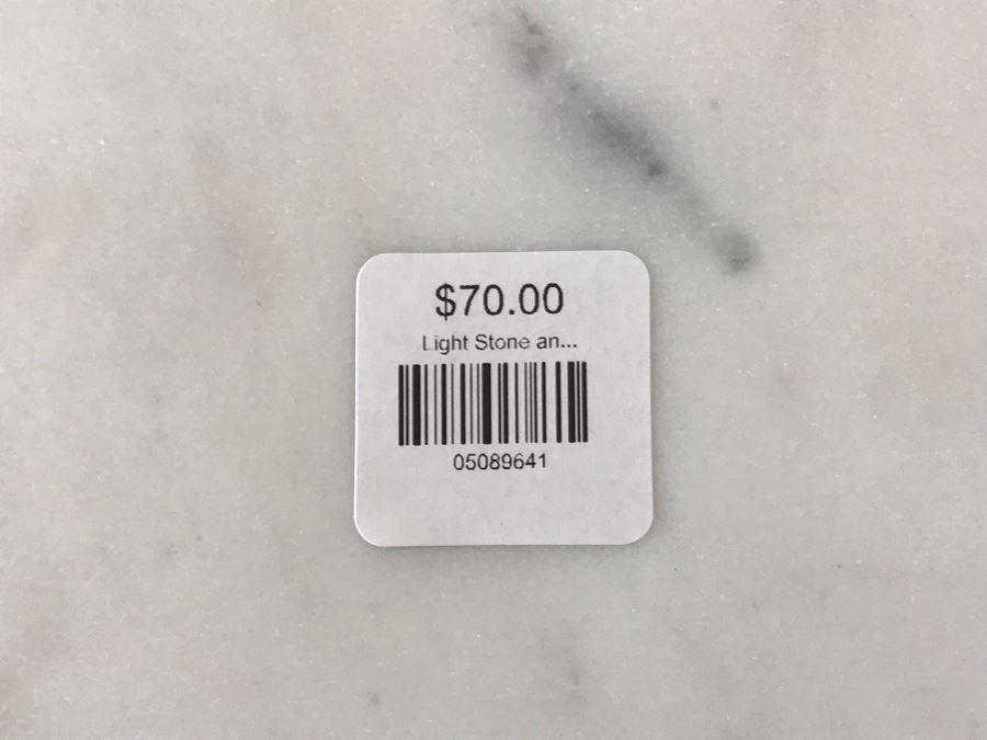 White Stone With Brass Inlay Cheese Board With Black And White Marble Cheese Knives Retails $98 [Photo 9]