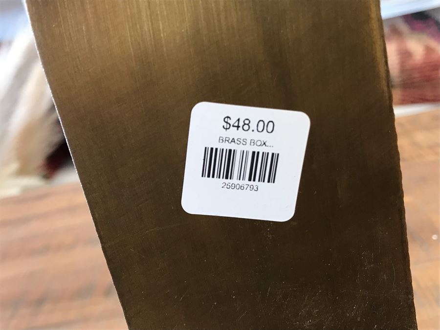 Rectangular Brass Box With Glass Top, Oval Metal Box With Glass Top And Oval Metal Glass Lined Salt Cellar With Spoon Retails $90 [Photo 12]