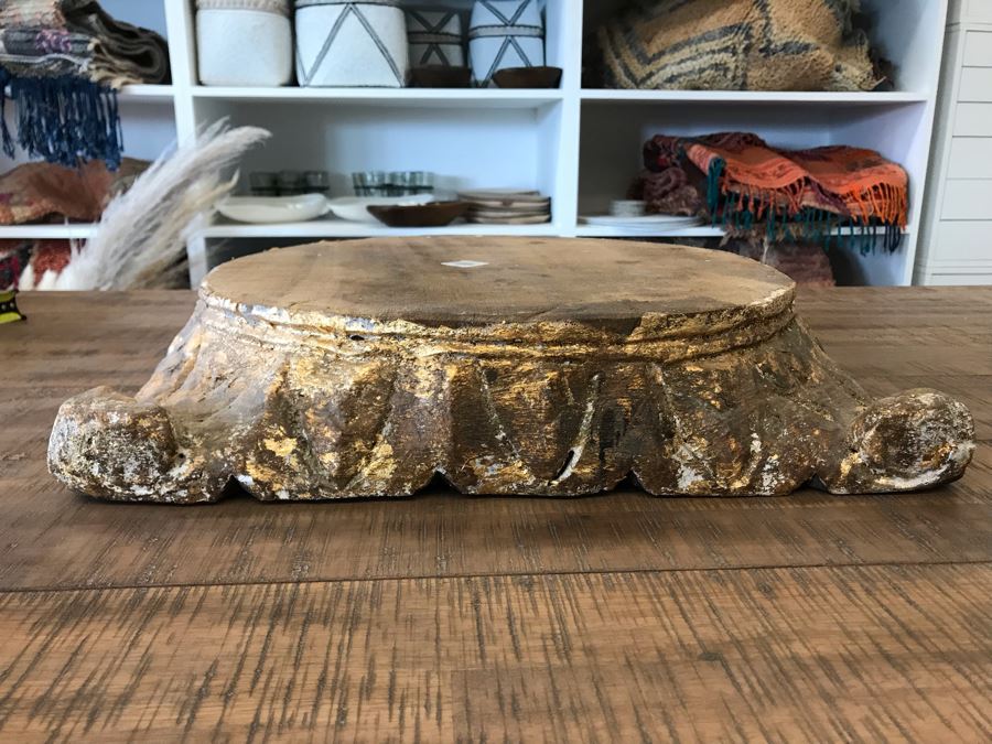 Gilded Carved Wooden Pillar Base 16.5 X 16.5 Retails $120 [Photo 3]