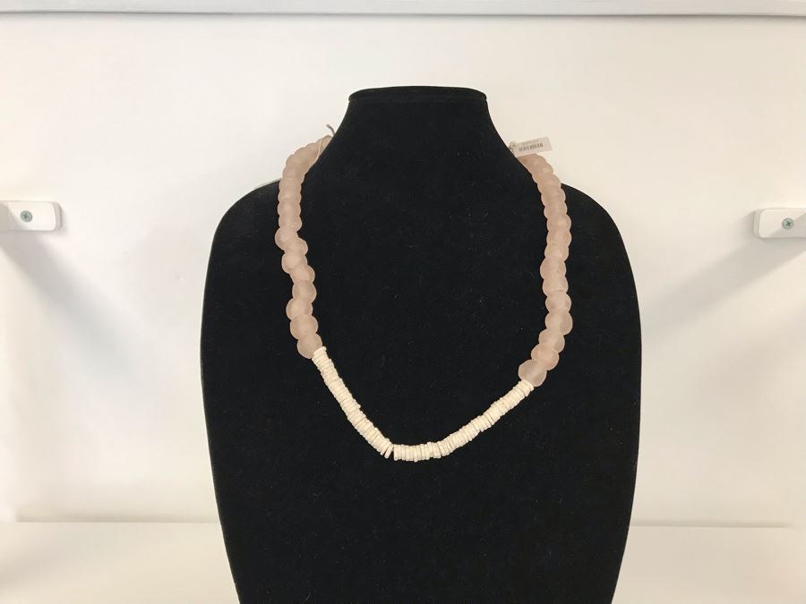 Blush Beaded Glass Necklace Retails $45 [Photo 2]