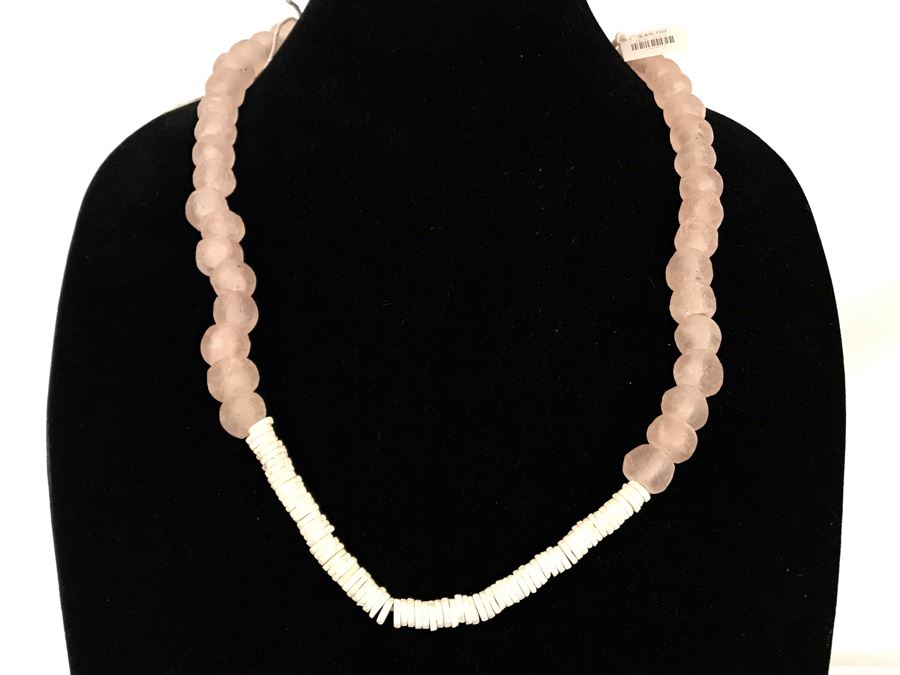 Blush Beaded Glass Necklace Retails $45 [Photo 3]
