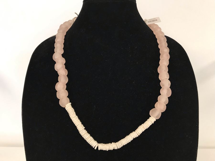 Blush Beaded Glass Necklace Retails $45 [Photo 4]
