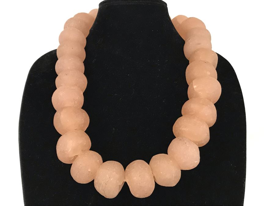 Blush Jumbo Glass Beaded Necklace Retails $70 [Photo 3]