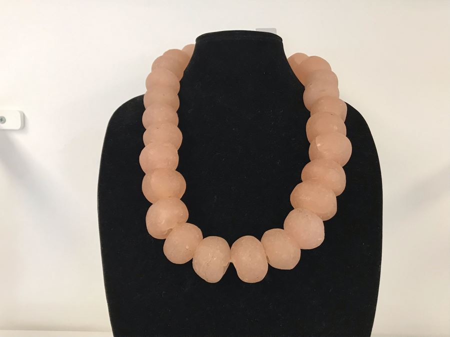 Blush Jumbo Glass Beaded Necklace Retails $70 [Photo 2]