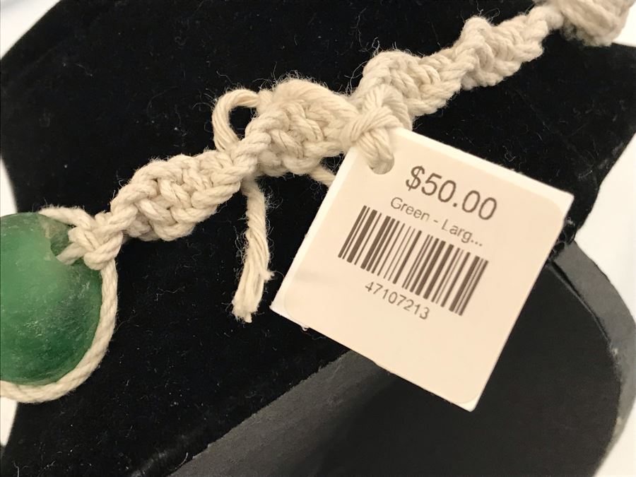 Large Green Glass Beads Necklace Retails $50 [Photo 7]