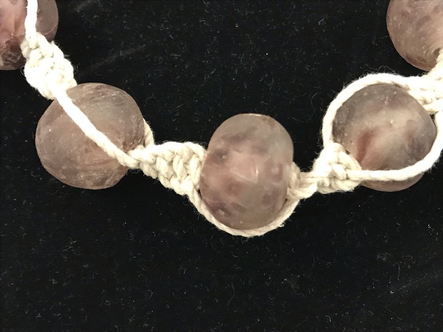 Large Purple Glass Beads Necklace Retails $50 [Photo 4]