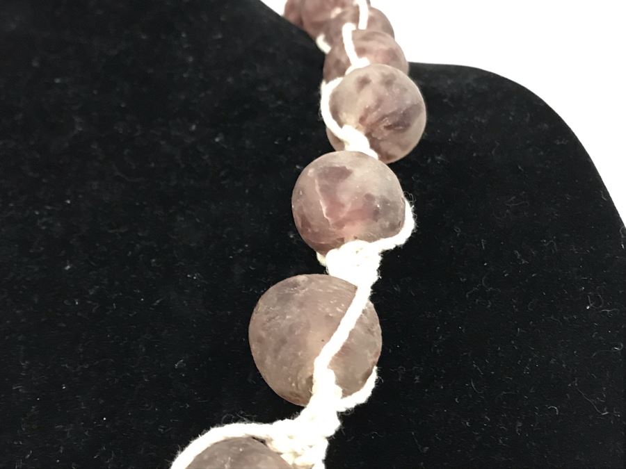 Large Purple Glass Beads Necklace Retails $50 [Photo 5]