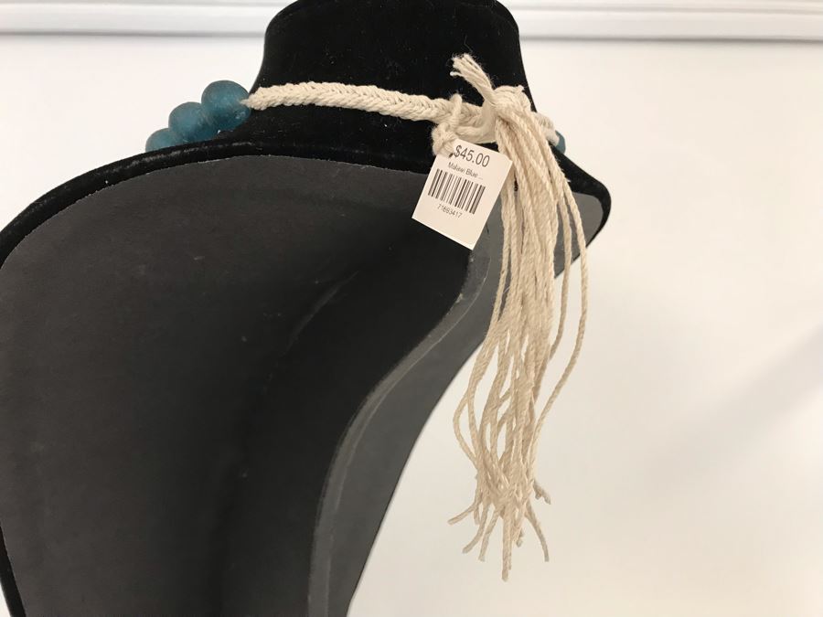 Malawi Blue Glass Beaded Necklace Retails $45 [Photo 6]