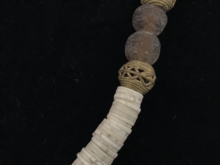 Brown Glass And Brass Beaded Necklace Retails $60 [Photo 4]