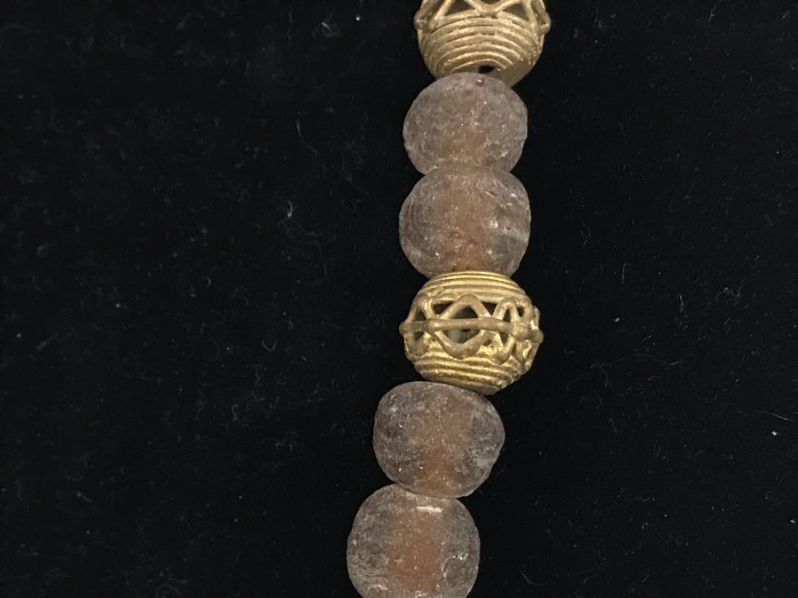 Brown Glass And Brass Beaded Necklace Retails $60 [Photo 5]