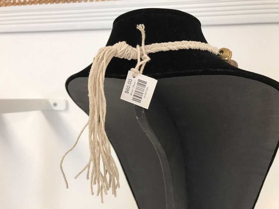 Brown Glass And Brass Beaded Necklace Retails $60 [Photo 6]