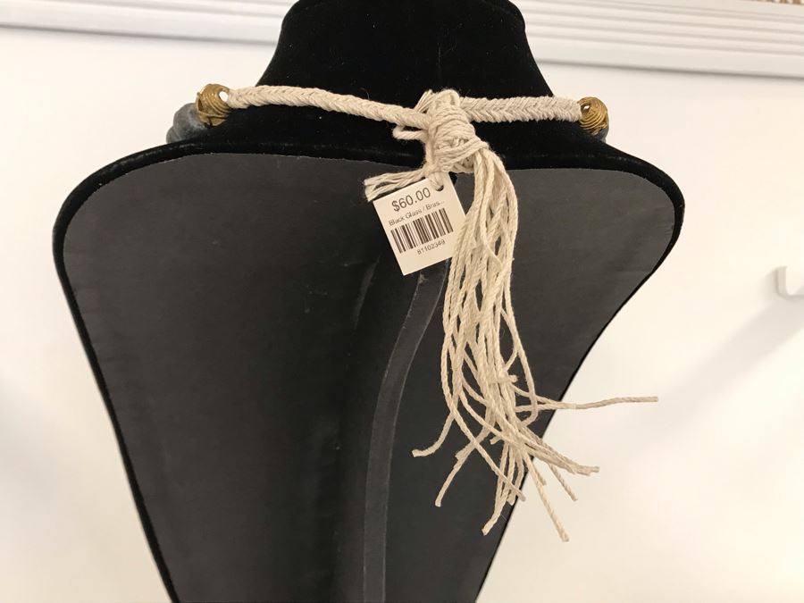 Black Glass And Bronze Beaded Necklace Retails $60 [Photo 5]