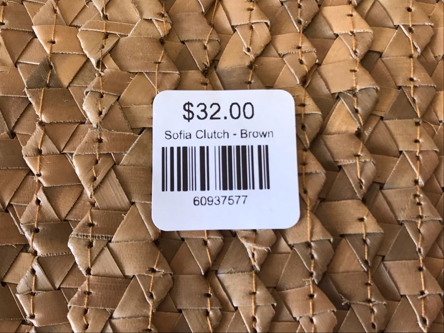 Pair Of Sofia Woven Clutch Handbags In Brown And Black Retails $64 [Photo 5]