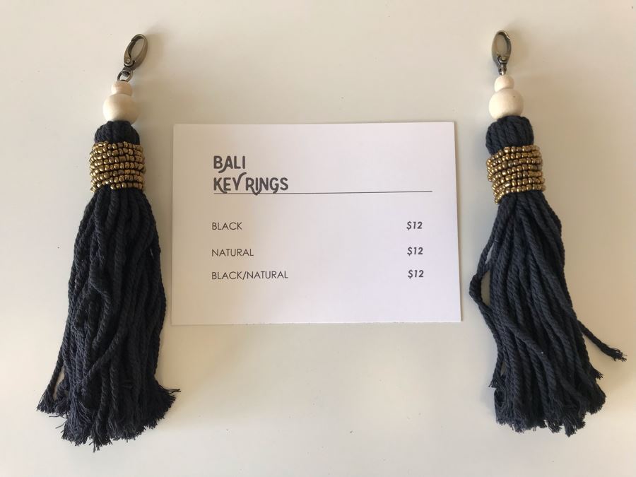 Pair Of Black Tassle Bali Key Rings Retails $24 [Photo 1]