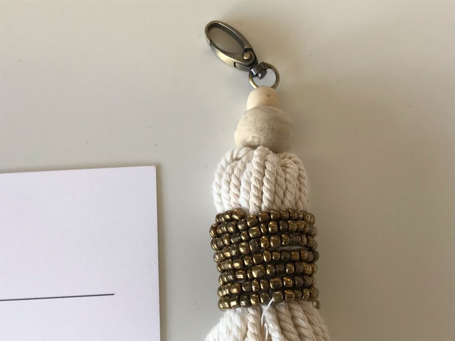 Pair Of White Tassle Bali Key Rings Retails $24 [Photo 3]