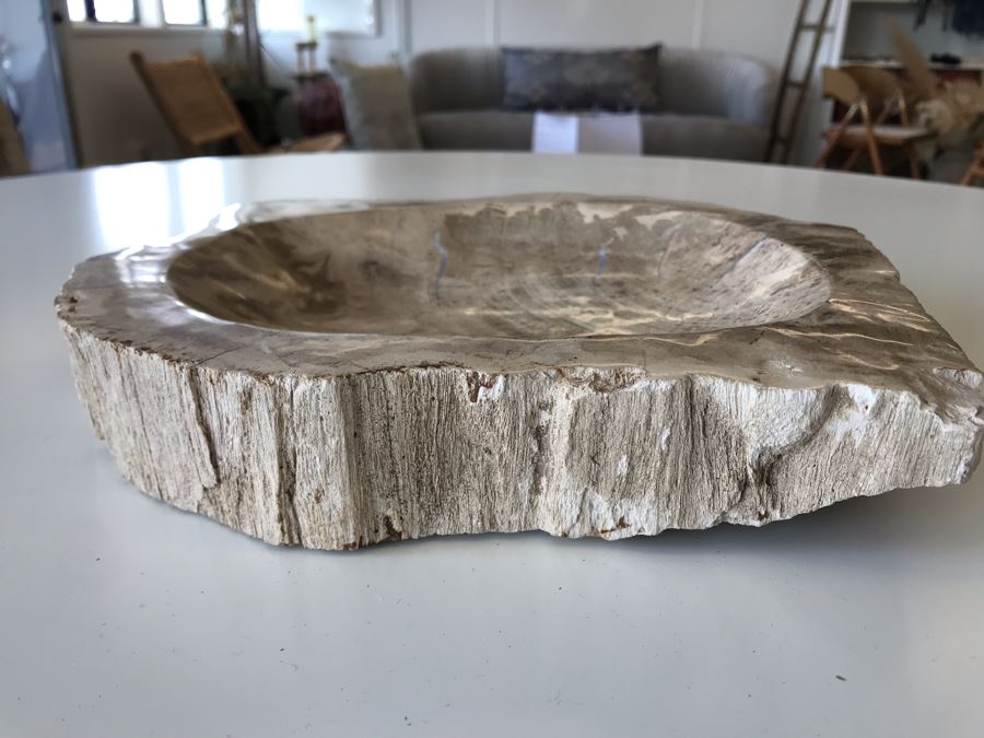 Antique Natural Petrified Wood Bowl 10W X 9D X 2H [Photo 5]
