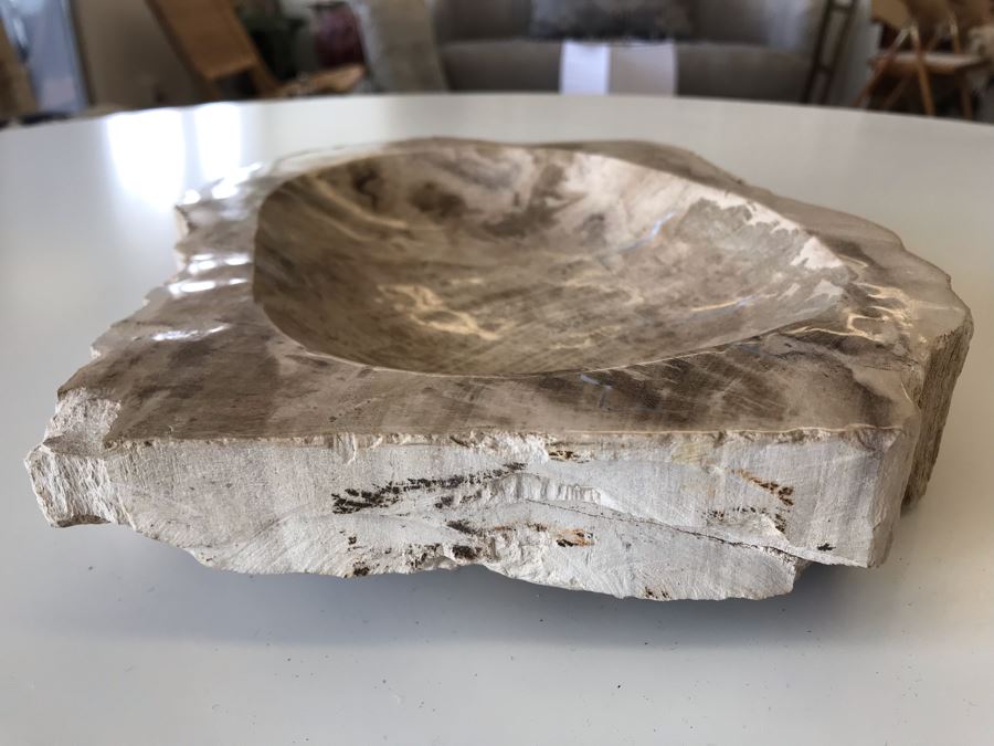 Antique Natural Petrified Wood Bowl 10W X 9D X 2H [Photo 6]