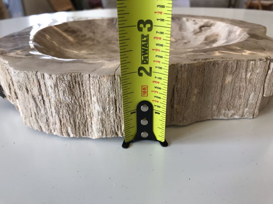Antique Natural Petrified Wood Bowl 10W X 9D X 2H [Photo 14]