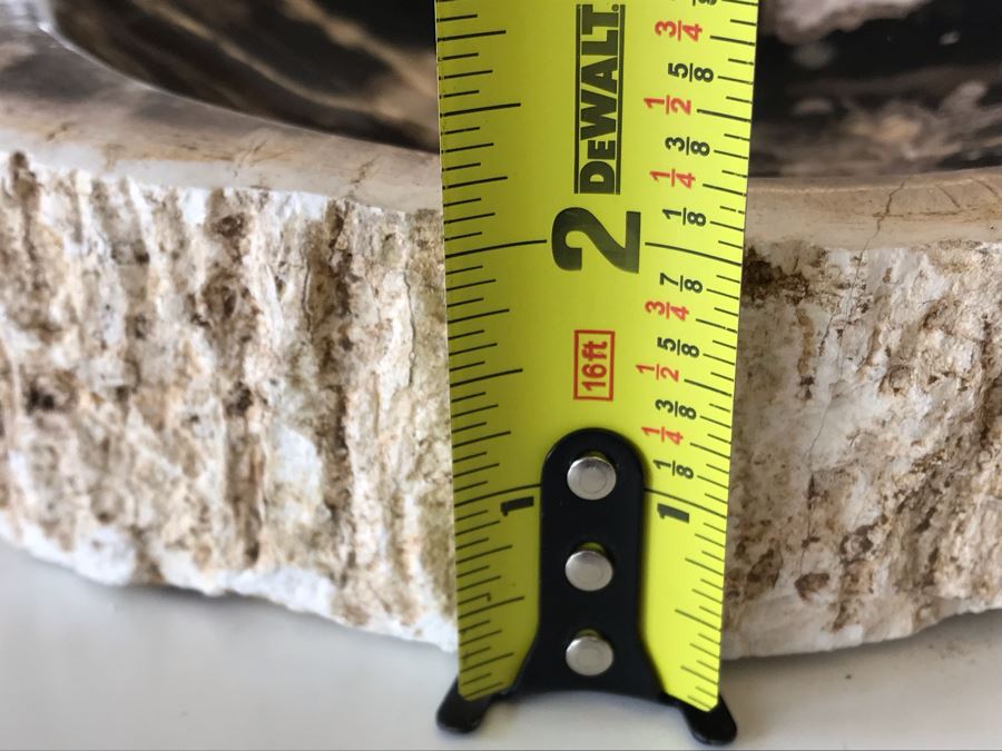 Antique Natural Petrified Wood Bowl 8W X 7D X 2H [Photo 13]