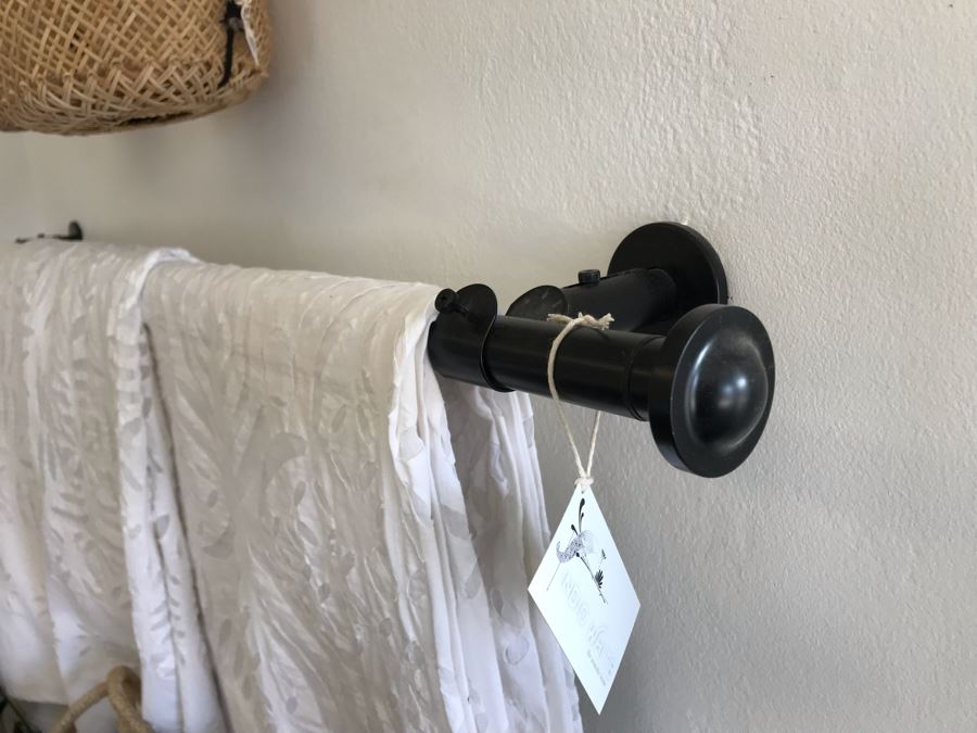 Pair Of Black Curtain Rods With Mounting Hardware 55L X 5D / 48L X 5D [Photo 2]
