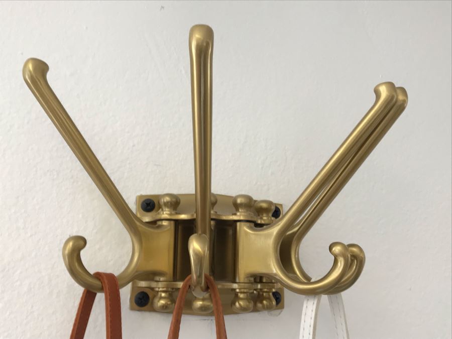 Brass 4-Hook Wall Mounted Coat Rack Hanger [Photo 3]