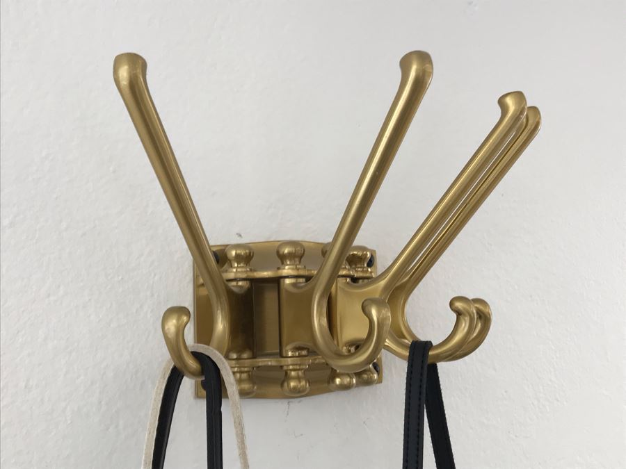 brass wall hook rack