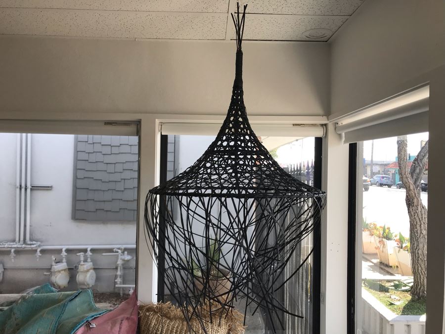 Pair Of Mykonos Black Hanging Light Fixtures (Needs Electrical Light Fixtures) Retails $196 [Photo 4]