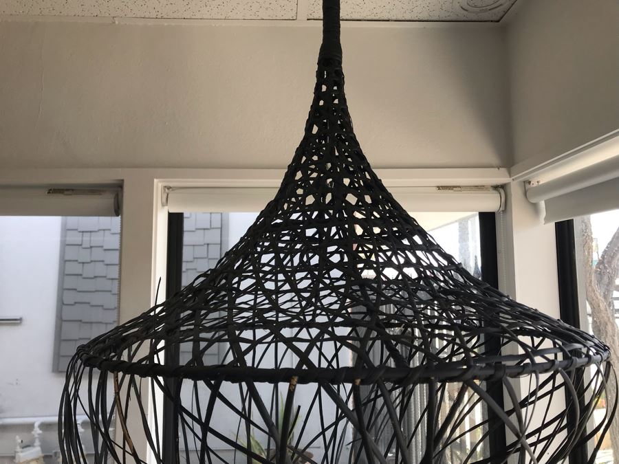 Pair Of Mykonos Black Hanging Light Fixtures (Needs Electrical Light Fixtures) Retails $196 [Photo 7]