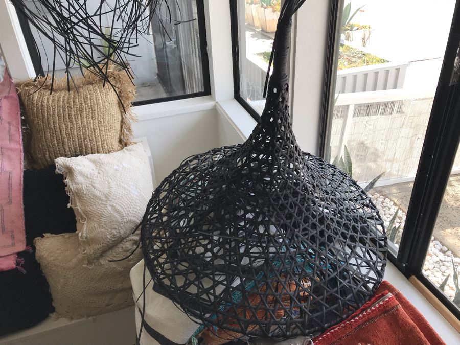 Pair Of Mykonos Black Hanging Light Fixtures (Needs Electrical Light Fixtures) Retails $196 [Photo 11]