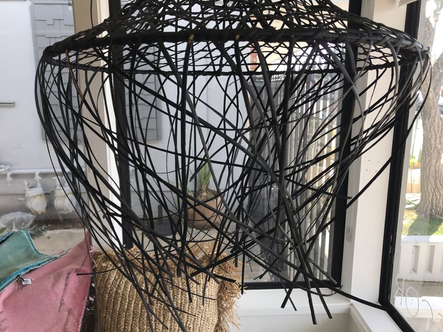 Pair Of Mykonos Black Hanging Light Fixtures (Needs Electrical Light Fixtures) Retails $196 [Photo 6]