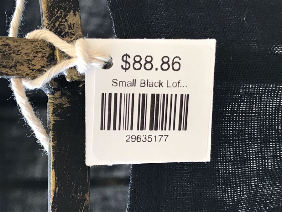 Pair Of Small Black And White Cloth Metal Frame Hanging Light Fixtures (Need Electrical Light Fixtures) 12R X 19H Retails $177 [Photo 8]