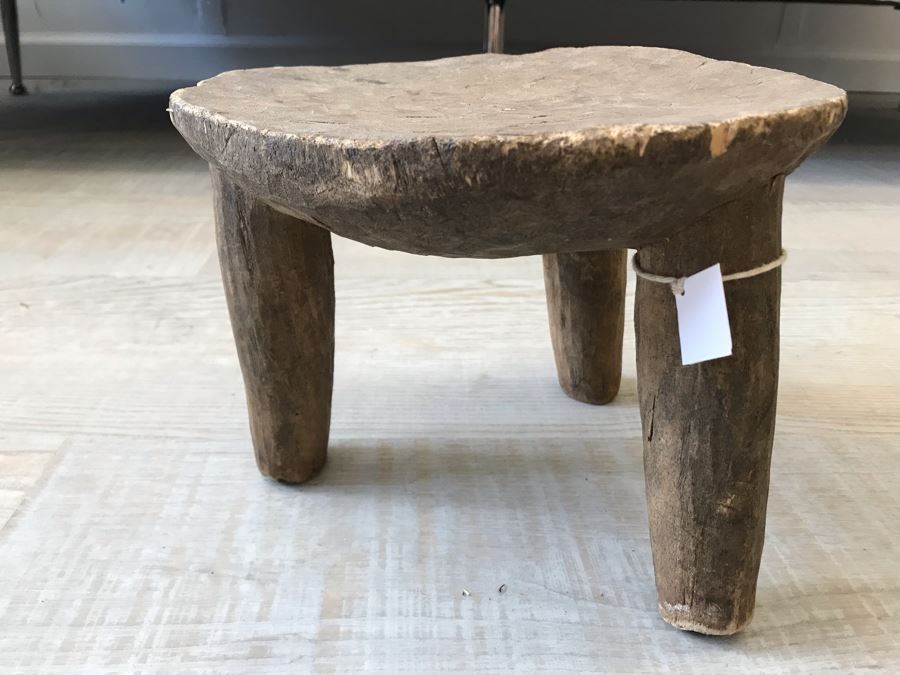 Rustic Handmade Wooden 3-Leg Stool 9W X 7H Retails $78