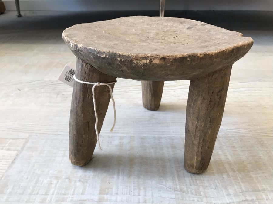 Rustic Handmade Wooden 3-Leg Stool 9W X 7H Retails $78 [Photo 1]