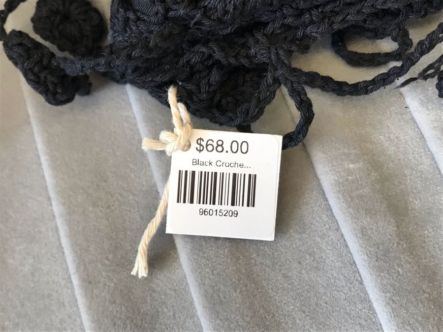 Set Of (4) Black Crochet Throw Pillows 16W Retails $272 [Photo 8]