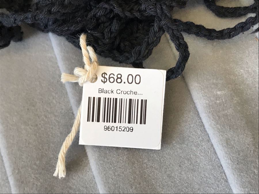 Set Of (4) Black Crochet Throw Pillows 16W Retails $272 [Photo 9]