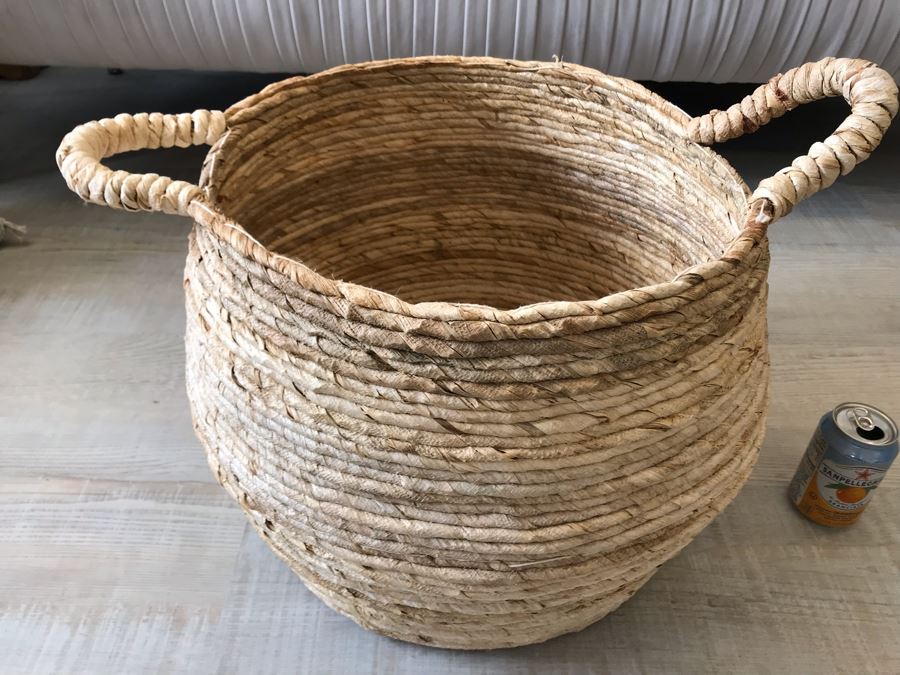 Large Handled Rope Basket 20W X 14H