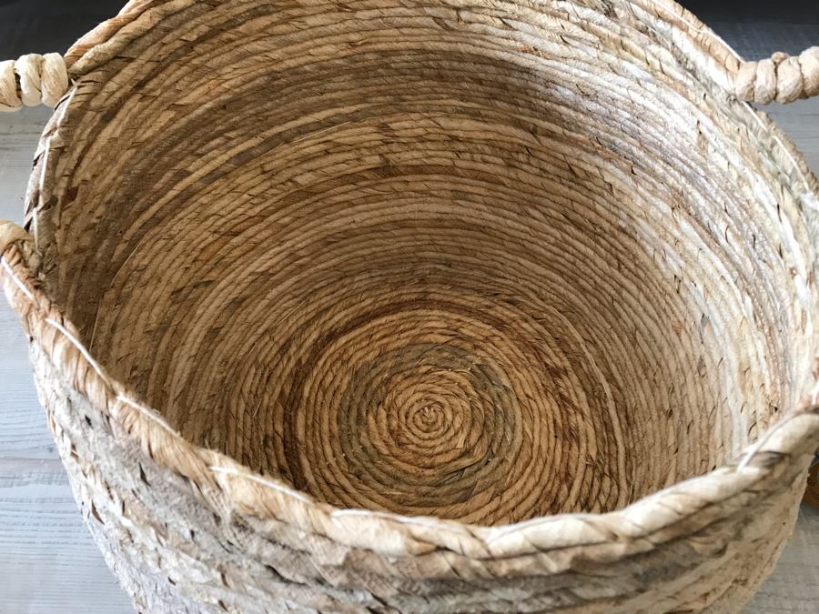 Large Handled Rope Basket 20W X 14H [Photo 3]