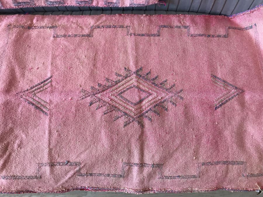 (3) Moroccan Sabra Cactus Silk Oversized Pillow Covers Pink Apx 20 X 36 Retails $450 [Photo 7]