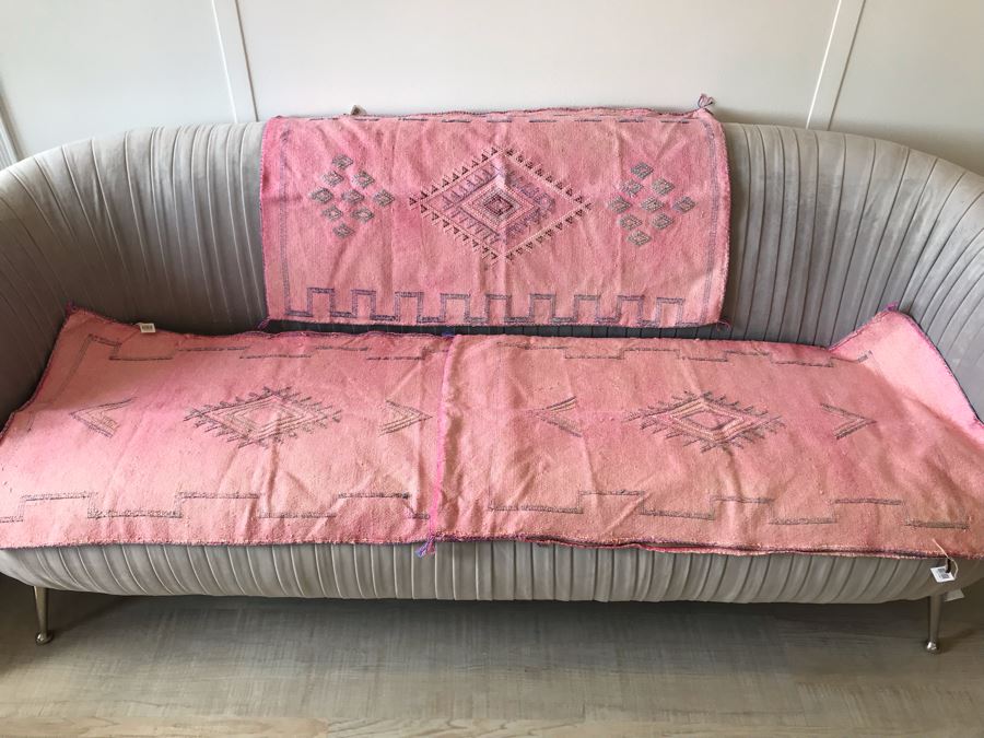 (3) Moroccan Sabra Cactus Silk Oversized Pillow Covers Pink Apx 20 X 36 Retails $450 [Photo 2]