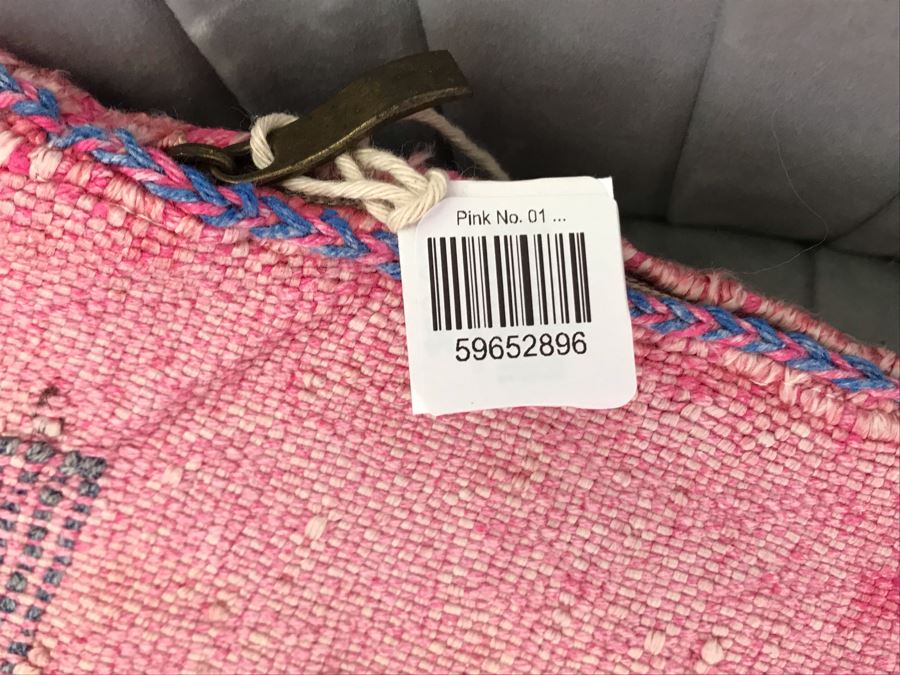 (3) Moroccan Sabra Cactus Silk Oversized Pillow Covers Pink Apx 20 X 36 Retails $450 [Photo 10]