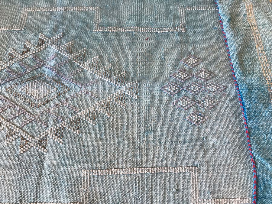 (3) Moroccan Sabra Cactus Silk Oversized Pillow Covers Mint Color Apx 20 X 36 Retails $450 [Photo 12]