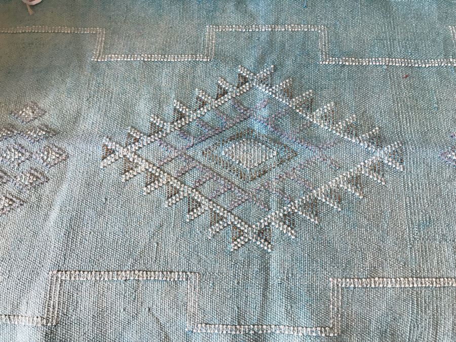 (3) Moroccan Sabra Cactus Silk Oversized Pillow Covers Mint Color Apx 20 X 36 Retails $450 [Photo 11]