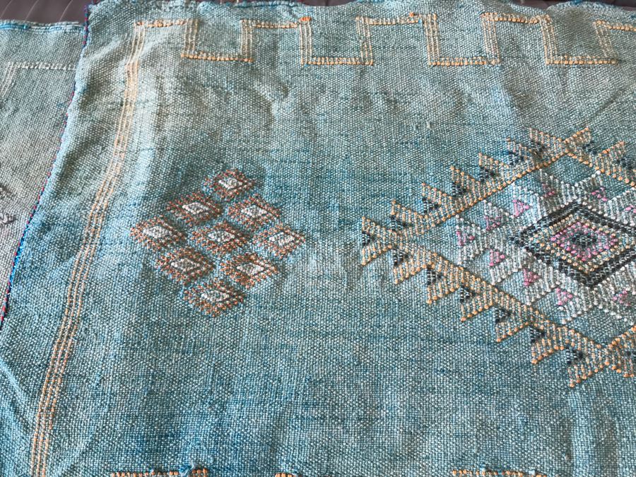 (3) Moroccan Sabra Cactus Silk Oversized Pillow Covers Mint Color Apx 20 X 36 Retails $450 [Photo 9]