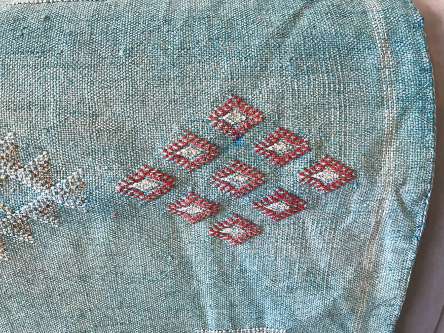 (3) Moroccan Sabra Cactus Silk Oversized Pillow Covers Mint Color Apx 20 X 36 Retails $450 [Photo 5]