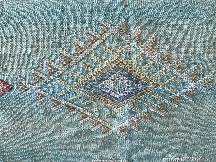 (3) Moroccan Sabra Cactus Silk Oversized Pillow Covers Mint Color Apx 20 X 36 Retails $450 [Photo 4]