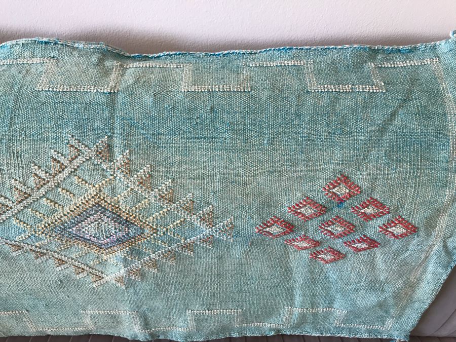 (3) Moroccan Sabra Cactus Silk Oversized Pillow Covers Mint Color Apx 20 X 36 Retails $450 [Photo 6]