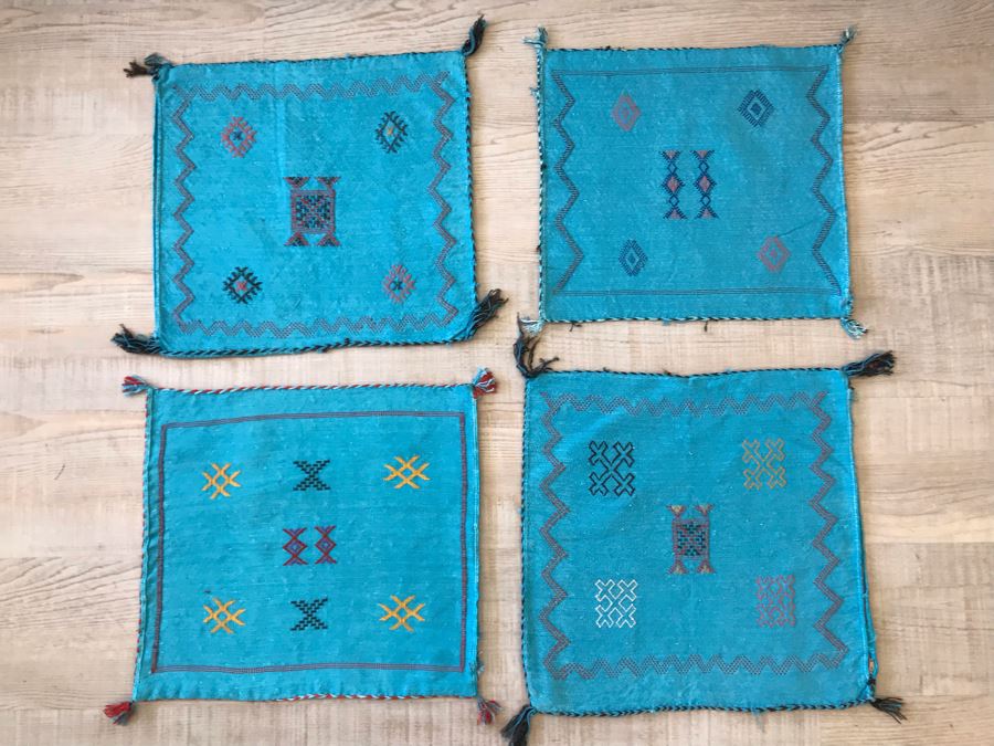 (4) Moroccan Sabra Cactus Silk Pillow Covers Accent Throws Apx 20 X 20 Retails $300 [Photo 2]