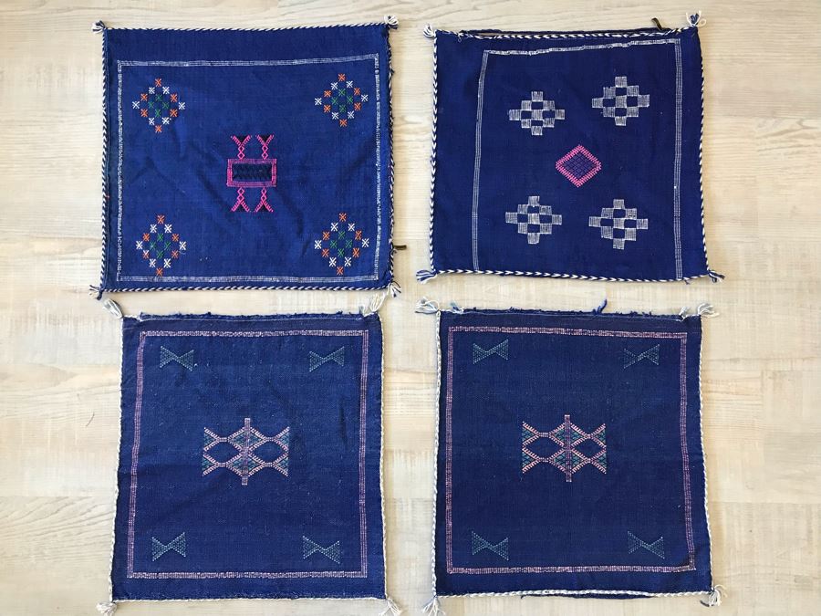 (4) Moroccan Sabra Cactus Silk Pillow Covers Accent Throws Apx 20 X 20 Retails $300