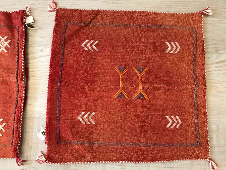 (4) Moroccan Sabra Cactus Silk Pillow Covers Accent Throws Apx 20 X 20 Retails $300 [Photo 4]